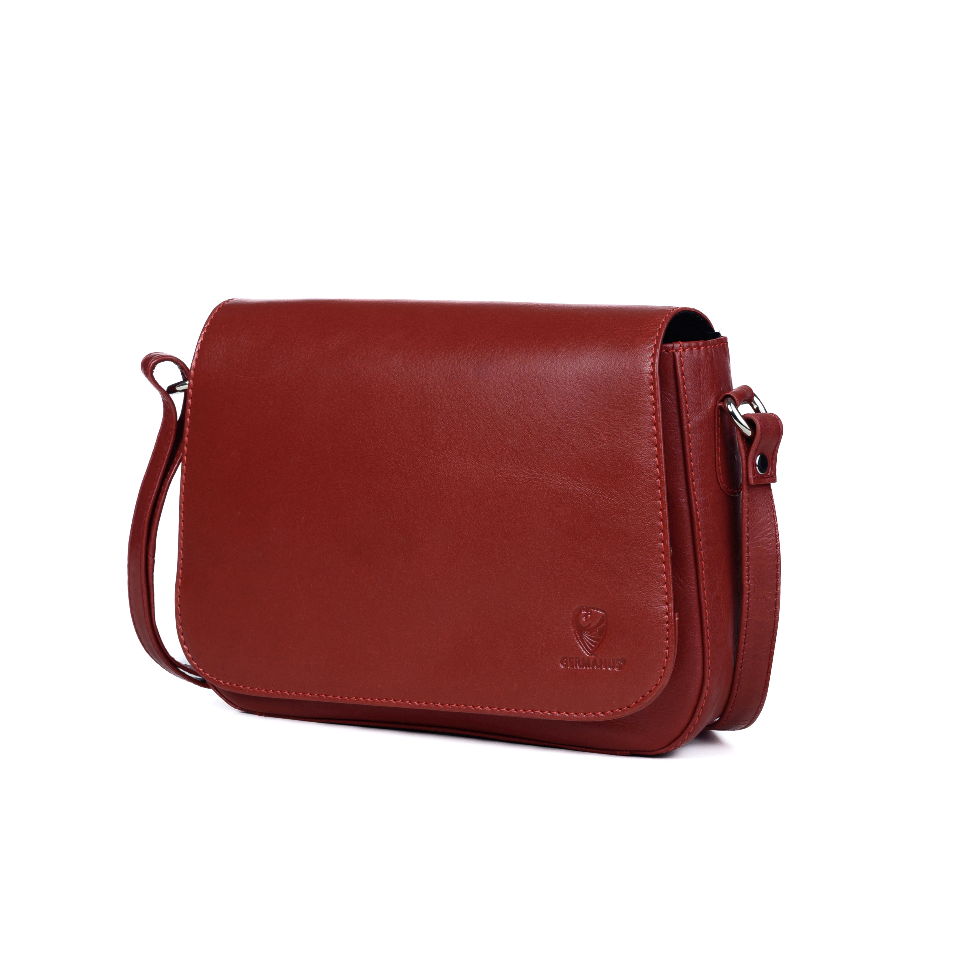 GERMANUS Women's Handbag Crossbody Bag Anna Genuine Leather, Red